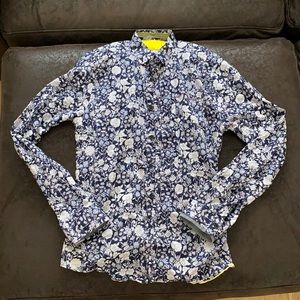 Descendant of Thieves Navy Blue White Floral Shirt